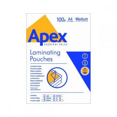 Fellowes Δίφυλλα Πλαστικοποίησης APEX LIGHT DUTY A4 125 mic 100 τεμ - 6003501